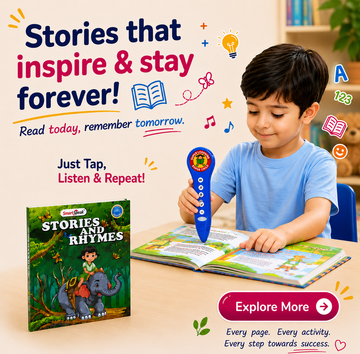 Smart Speak Reader with 5 Interactive Learning Books ✨