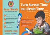 Child using SmartSpeak interactive book and Smartspeak reader to learn fruits names – screen-free learning tool for preschoolers